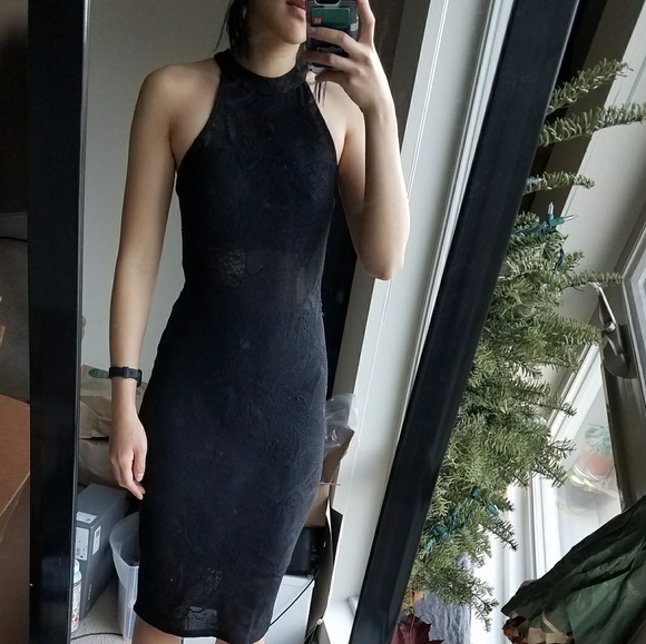 Leith | Dresses | Leith Bodycon Black Lace Midi Dress